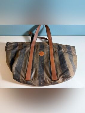 Fendi Pequin Stripe Tote Bag